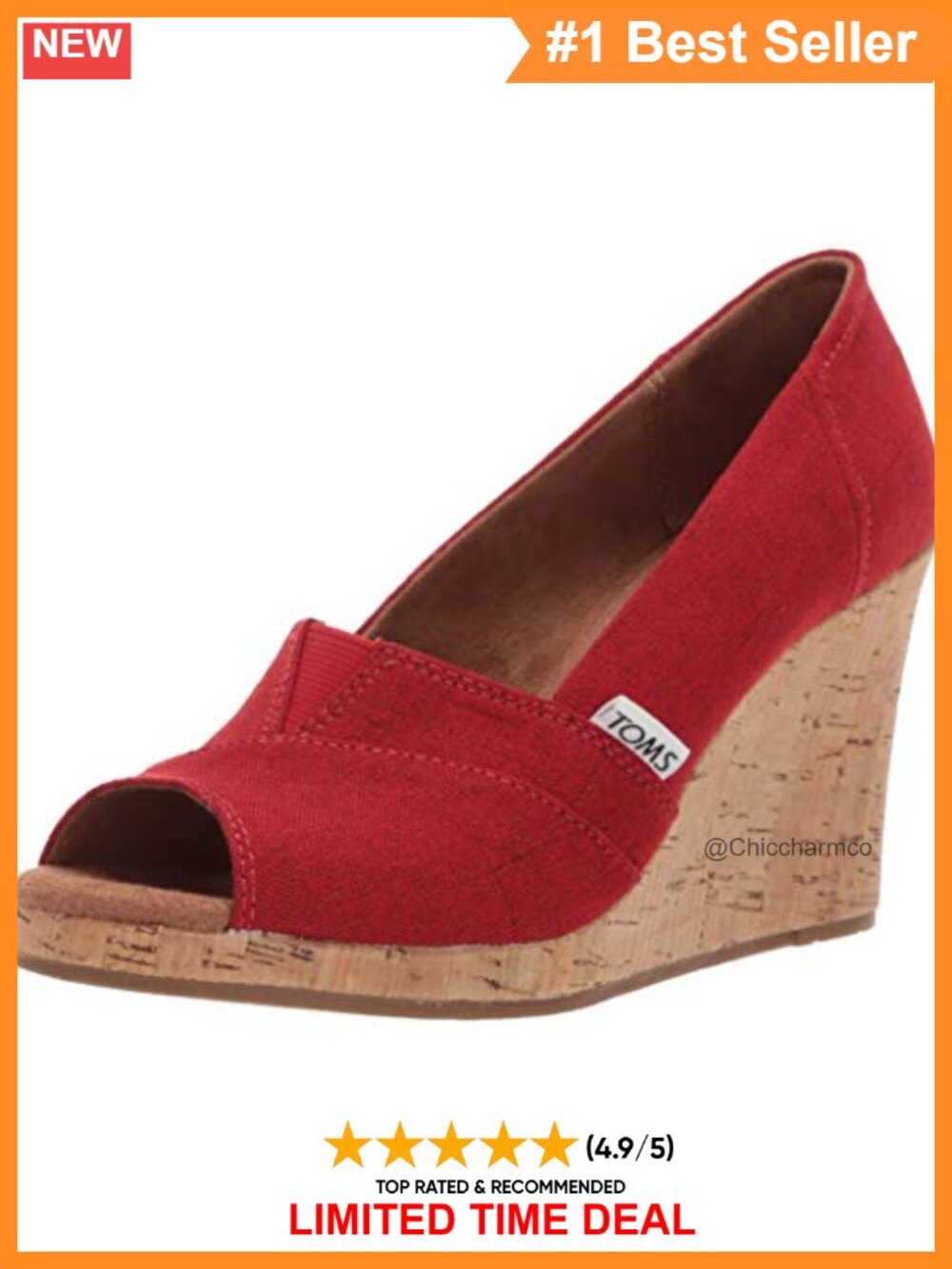 Woven Textile Cork Platform Wedge Sandal Peep Toe Ankle Strap